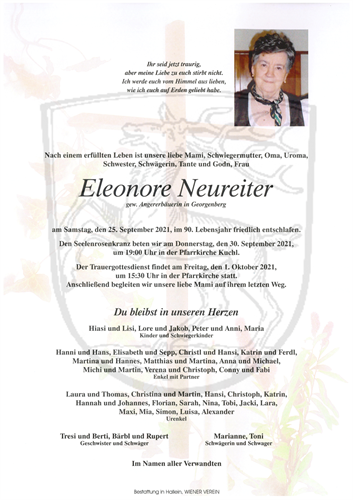 Parte Eleonore Neureiter + 25.09.2021