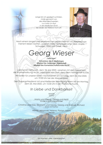 Georg Wieser + 18.05.2022