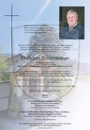 Christian Schönleitner + 27.07.2022