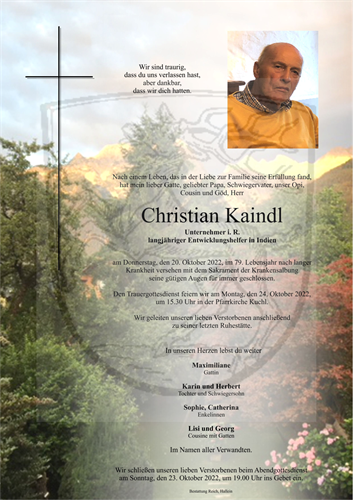 Kaindl Christian + 20.10.2022