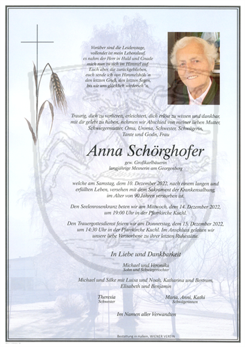Schörghofer Anna + 10.12.2022