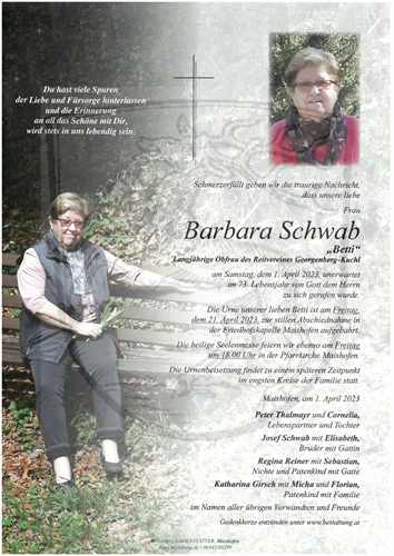 Schwab Barbara + 01.04.2023