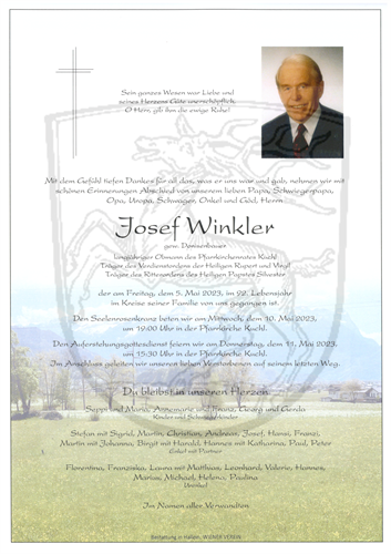 Winkler Josef + 05.05.2023