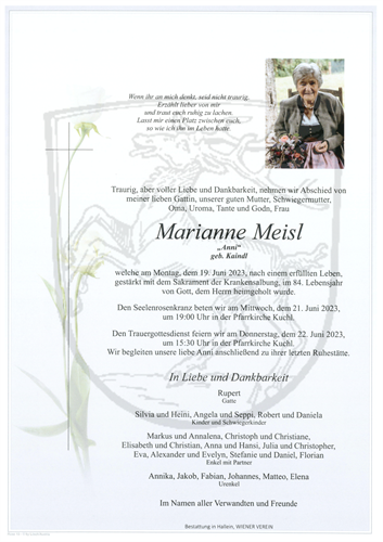 Meisl Marianne + 19.06.2023