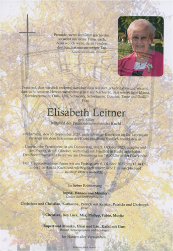 Leitner Elisabeth + 30.09.2023