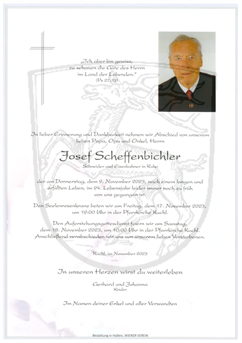 Scheffenbichler Josef + 09.11.2023